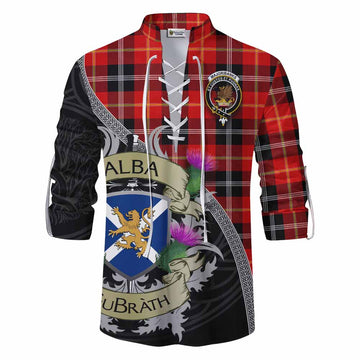 Majoribanks Tartan Family Crest Ghillie Kilt Shirt Lion Rampant Royal Thistle Shield Celtic Inspired Men - Tartan Vibes Clothing