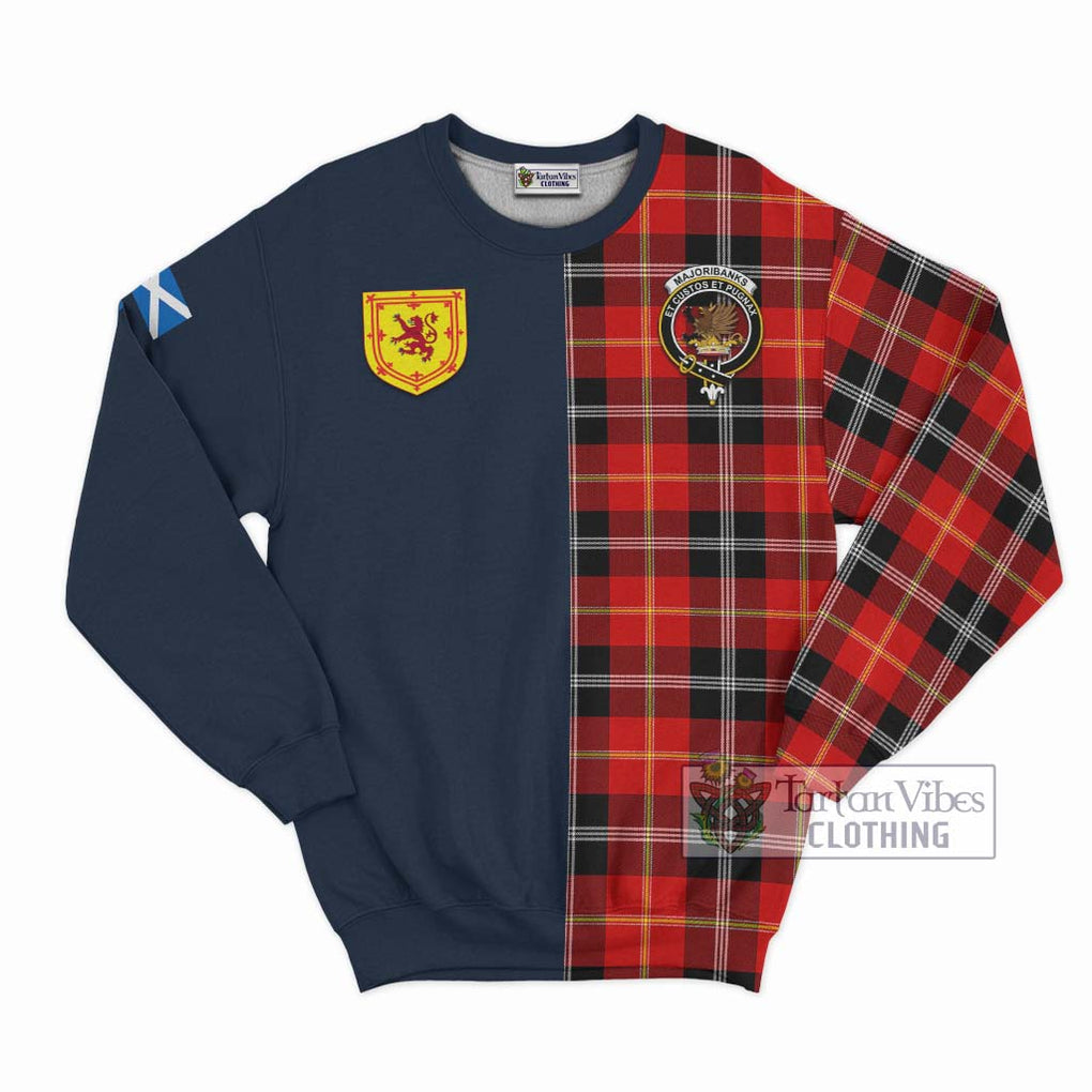 Majoribanks Tartan Sweatshirt Alba with Scottish Lion Royal Arm Half Style Unisex - Tartan Vibes Clothing