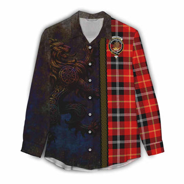 Majoribanks Tartan Family Crest Women's Casual Shirt Alba Gu Brath Be Brave Lion Ancient Style Female - Tartan Vibes Clothing