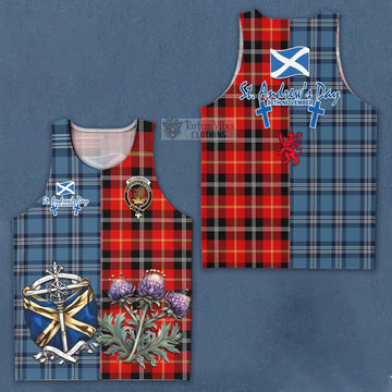 Majoribanks Tartan Men's Tank Top Happy St. Andrew's Day Half Tartan Style Men - Tartan Vibes Clothing