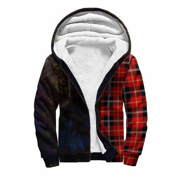 Tartan Vibes Clothing Majoribanks Tartan Family Crest Sherpa Hoodie Alba Gu Brath Be Brave Lion Ancient Style