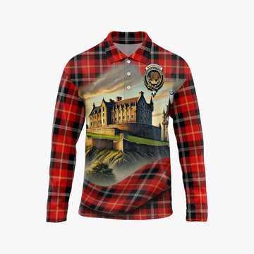 Majoribanks Tartan Family Crest Long Sleeve Polo Shirt with Scottish Ancient Castle Style Unisex - Tartan Vibes Clothing