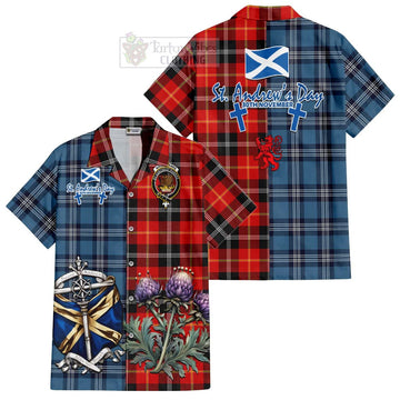 Majoribanks Tartan Hawaiian Shirt Happy St. Andrew's Day Half Tartan Style Kid - Tartan Vibes Clothing