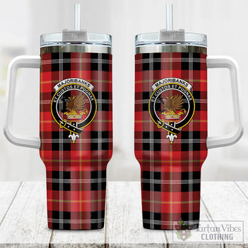 Majoribanks Tartan Tumbler with Handle with Family Crest One Size 40 OZ - Tartan Vibes Clothing