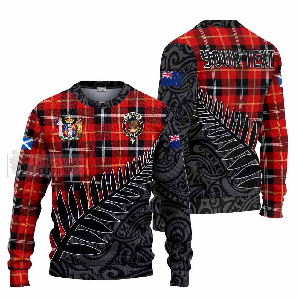 Majoribanks Crest Tartan Knitted Sweater with New Zealand Silver Fern Half Style Unisex - Tartan Vibes Clothing