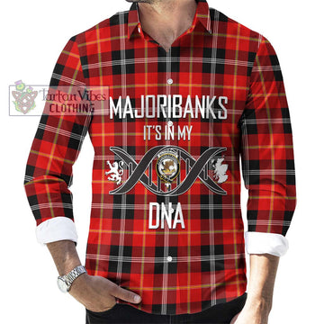 Majoribanks Tartan Long Sleeve Button Shirt with Family Crest DNA In Me Style Men's Shirt S - Tartanvibesclothing Shop
