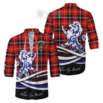 Majoribanks Tartan Ghillie Kilt Shirt with Alba Gu Brath Regal Lion Emblem Men - Tartan Vibes Clothing