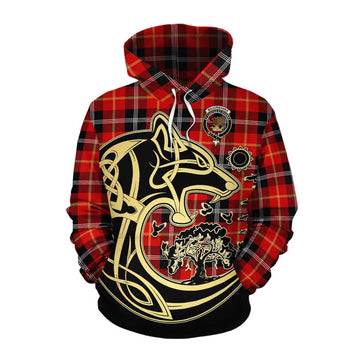 Majoribanks Tartan Cotton Hoodie with Family Crest Celtic Wolf Style Pullover Hoodie XS - Tartan Vibes Clothing