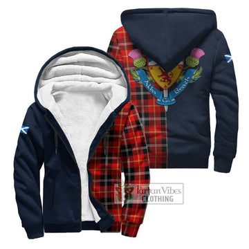 Majoribanks Tartan Sherpa Hoodie Alba with Scottish Lion Royal Arm Half Style Unisex S - Tartan Vibes Clothing