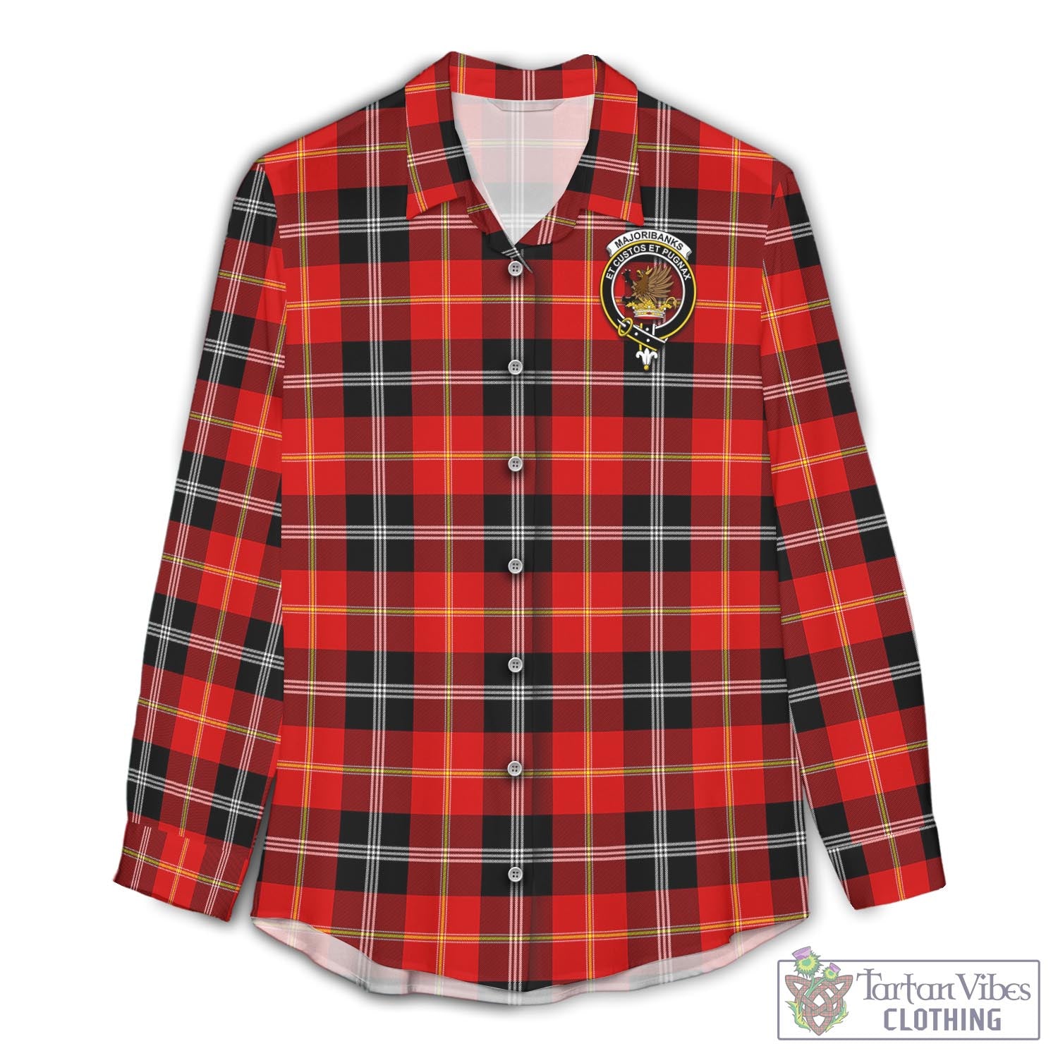 Majoribanks Tartan Women's Casual Shirt with Family Crest Female - Tartan Vibes Clothing