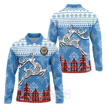 Majoribanks Clan Christmas Long Sleeve Polo Shirt Celtic Reindeer Style Unisex - Tartan Vibes Clothing