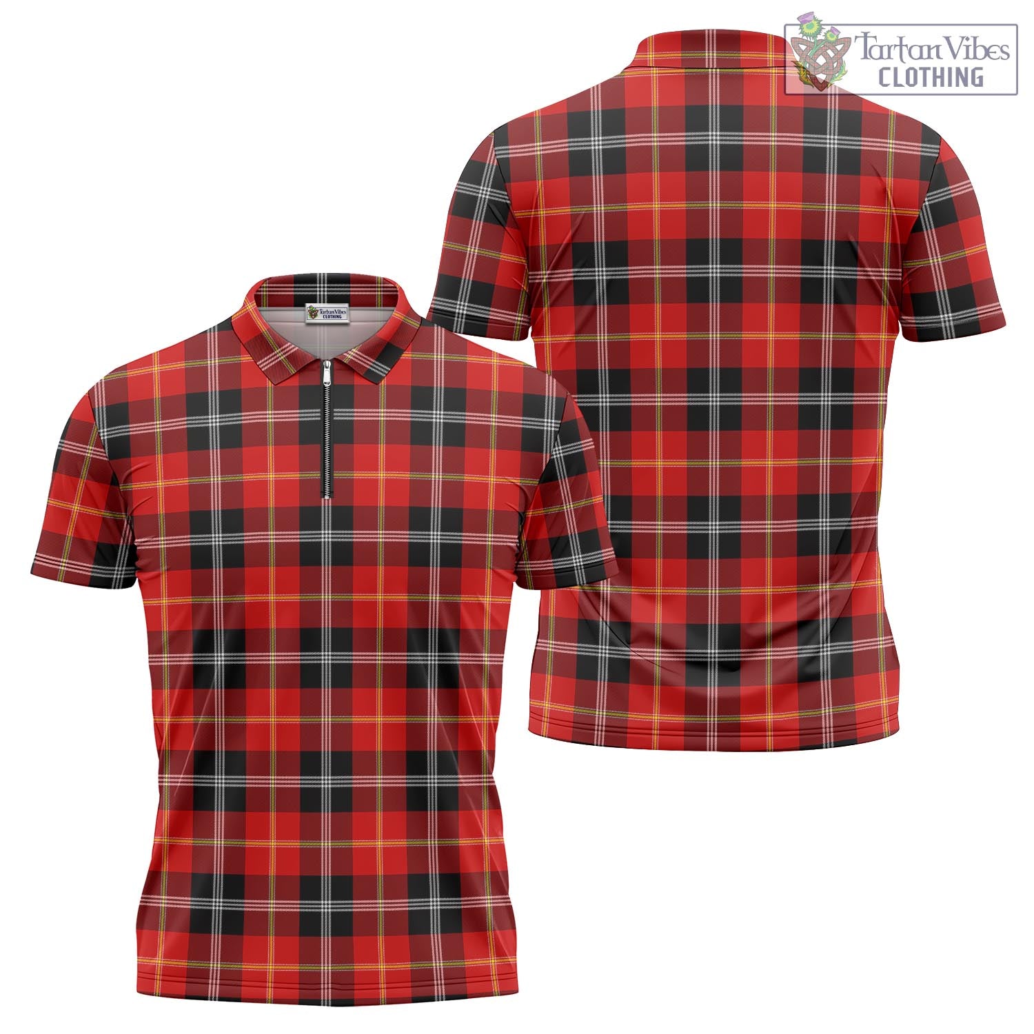 Majoribanks Tartan Zipper Polo Shirt Unisex - Tartan Vibes Clothing