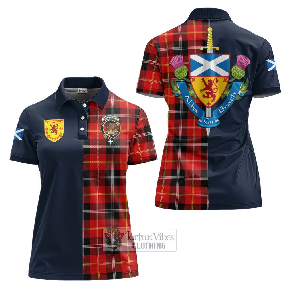 Majoribanks Tartan Women's Polo Shirt Alba with Scottish Lion Royal Arm Half Style Women - Tartan Vibes Clothing