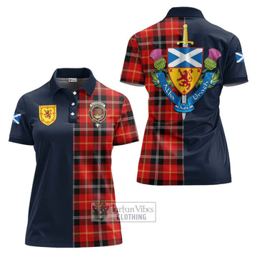Majoribanks Tartan Women's Polo Shirt Alba with Scottish Lion Royal Arm Half Style Women - Tartan Vibes Clothing