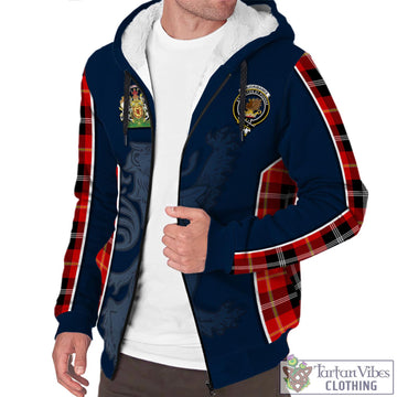 Majoribanks Tartan Sherpa Hoodie with Family Crest and Lion Rampant Vibes Sport Style
