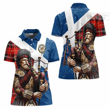 Majoribanks Tartan Women's Polo Shirt with Family Crest Scottish Bagpiper Vibes Women - Tartan Vibes Clothing