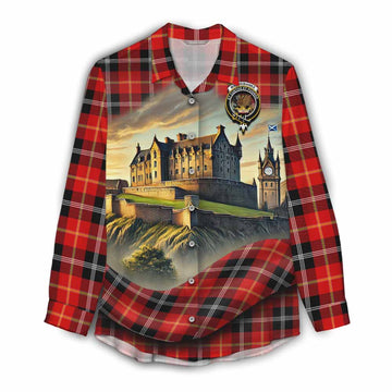 Majoribanks Tartan Family Crest Women's Casual Shirt with Scottish Ancient Castle Style Female - Tartan Vibes Clothing