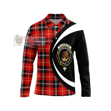 Majoribanks Tartan Long Sleeve Polo Shirt with Family Crest Circle Style Unisex - Tartan Vibes Clothing