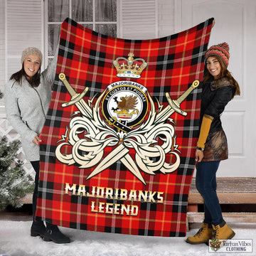 Majoribanks Tartan Blanket with Clan Crest and the Golden Sword of Courageous Legacy