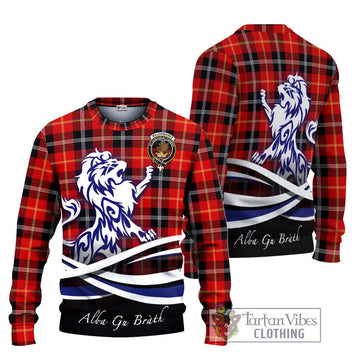 Majoribanks Tartan Ugly Sweater with Alba Gu Brath Regal Lion Emblem Unisex - Tartan Vibes Clothing