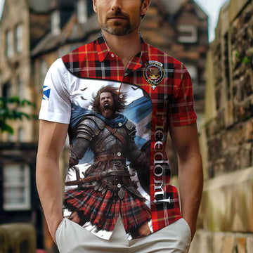 Tartan Vibes Clothing Majoribanks Crest Tartan Short Sleeve Button Shirt Inspired by the Freedom of Scottish Warrior