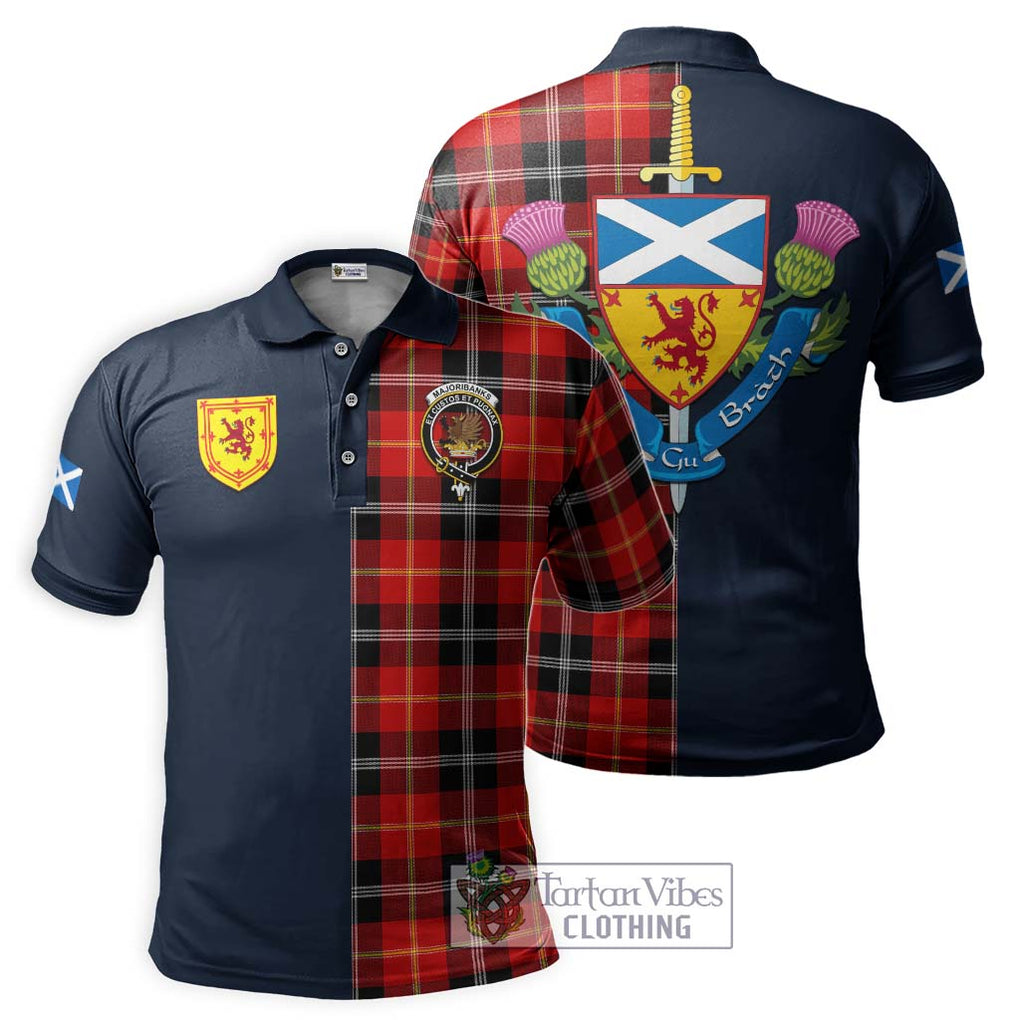 Majoribanks Tartan Polo Shirt Alba with Scottish Lion Royal Arm Half Style Kid - Tartan Vibes Clothing