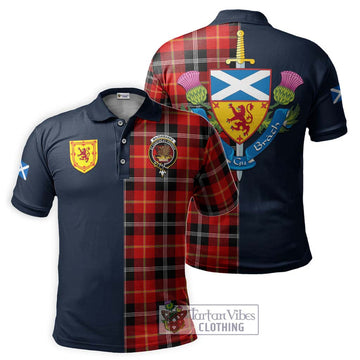 Majoribanks Tartan Polo Shirt Alba with Scottish Lion Royal Arm Half Style Kid - Tartan Vibes Clothing