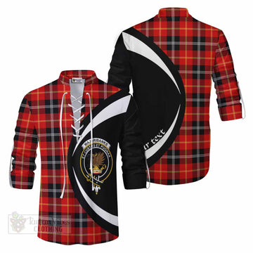 Majoribanks Tartan Ghillie Kilt Shirt with Family Crest Circle Style Men - Tartan Vibes Clothing