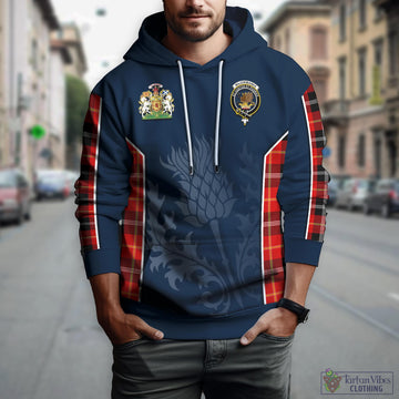 Majoribanks Tartan Hoodie with Family Crest and Scottish Thistle Vibes Sport Style