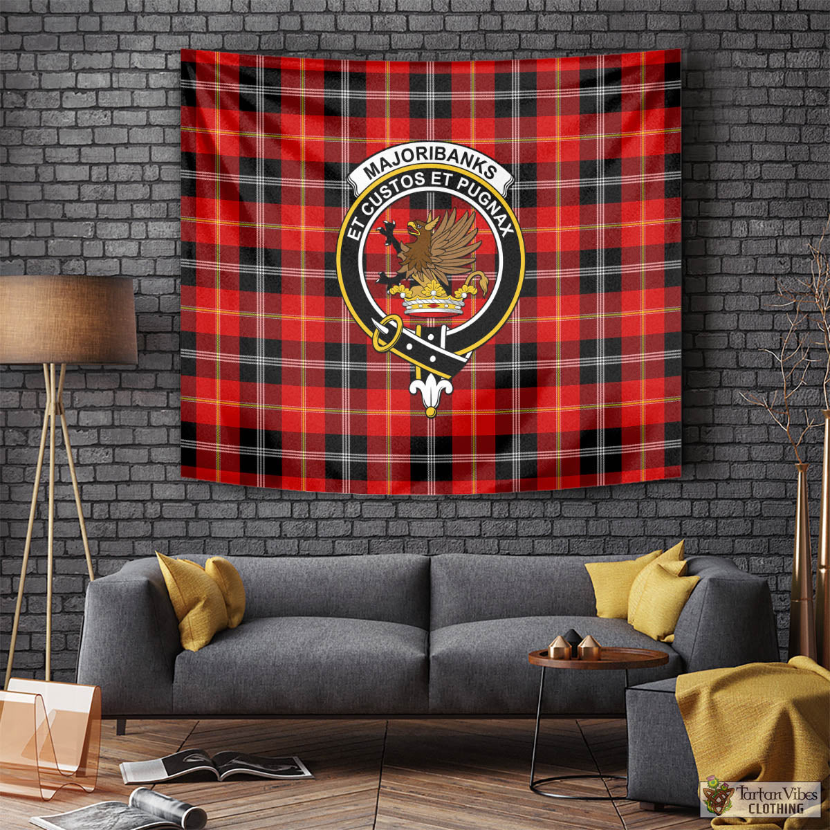 Majoribanks Tartan Tapestry Wall Hanging and Home Decor for Room with Family Crest Tapestry - Tartan Vibes Clothing