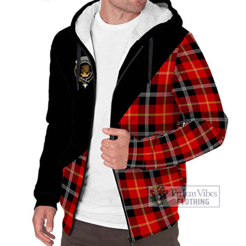 Majoribanks Tartan Sherpa Hoodie with Family Crest and Military Logo Style Unisex S - Tartan Vibes Clothing