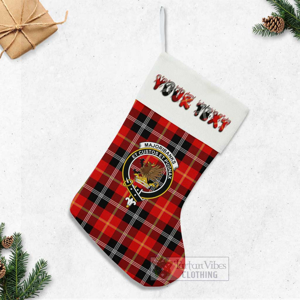 Majoribanks Tartan Family Crest Christmas Stocking with Personalized Text - Tartan Vibes Clothing