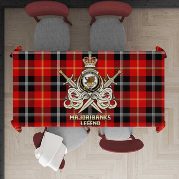 Majoribanks Tartan Tablecloth with Clan Crest and the Golden Sword of Courageous Legacy