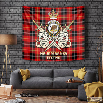 Majoribanks Tartan Tapestry with Clan Crest and the Golden Sword of Courageous Legacy Tapestry - Tartan Vibes Clothing