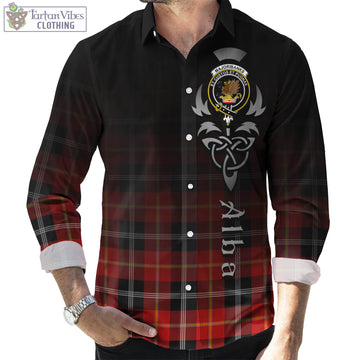 Majoribanks Tartan Long Sleeve Button Up Featuring Alba Gu Brath Family Crest Celtic Inspired Men's Shirt - Tartan Vibes Clothing