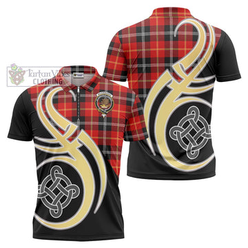 Majoribanks Tartan Zipper Polo Shirt with Family Crest and Celtic Symbol Style Unisex - Tartan Vibes Clothing