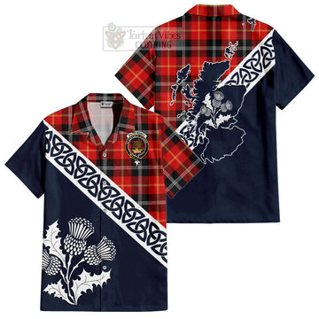 Majoribanks Tartan Hawaiian Shirt Featuring Thistle and Scotland Map Kid - Tartan Vibes Clothing