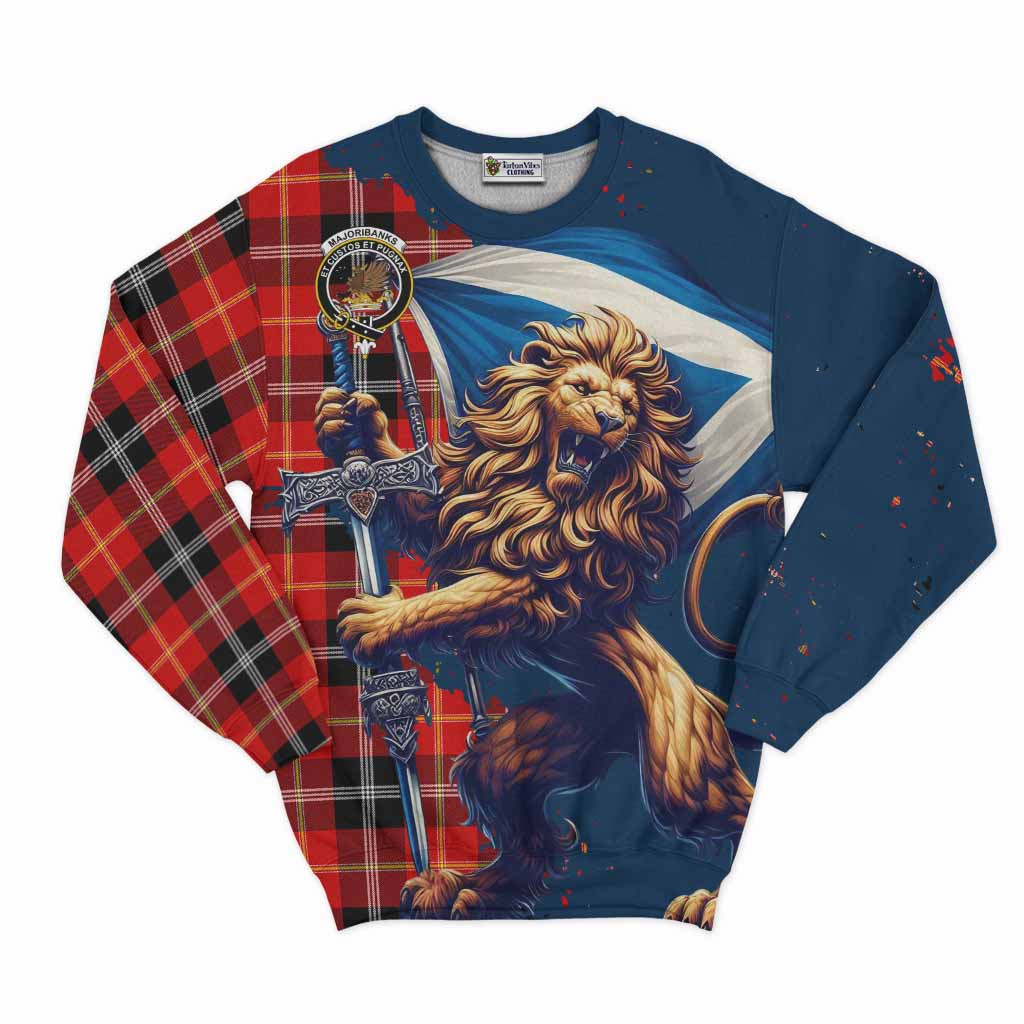 Majoribanks Tartan Family Crest Sweatshirt with Scottish Majestic Lion Unisex - Tartan Vibes Clothing