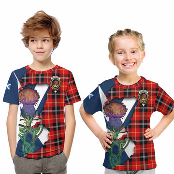 Tartan Vibes Clothing Majoribanks Tartan Family Crest Kid T-Shirt Scottish Thistle Celtic Inspired