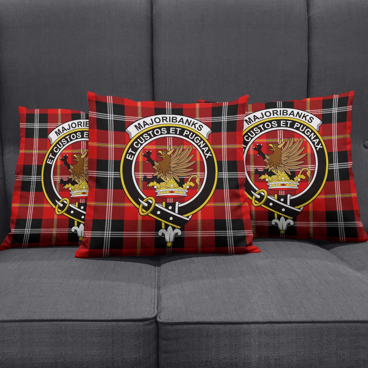 Majoribanks Tartan Pillow Cover with Family Crest Rectangle Pillow Cover 51*91cm - Tartan Vibes Clothing