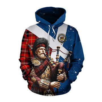 Majoribanks Tartan Cotton Hoodie with Family Crest Scottish Bagpiper Vibes Pullover Hoodie XS - Tartan Vibes Clothing