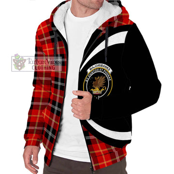 Majoribanks Tartan Sherpa Hoodie with Family Crest Circle Style Unisex S - Tartan Vibes Clothing