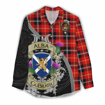 Majoribanks Tartan Family Crest Women's Casual Shirt Lion Rampant Royal Thistle Shield Celtic Inspired Female - Tartan Vibes Clothing