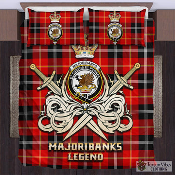 Majoribanks Tartan Bedding Set with Clan Crest and the Golden Sword of Courageous Legacy