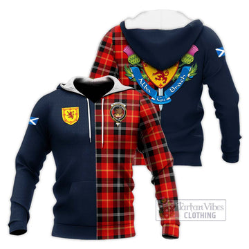 Majoribanks Tartan Knitted Hoodie Alba with Scottish Lion Royal Arm Half Style Unisex Knitted Pullover Hoodie - Tartan Vibes Clothing