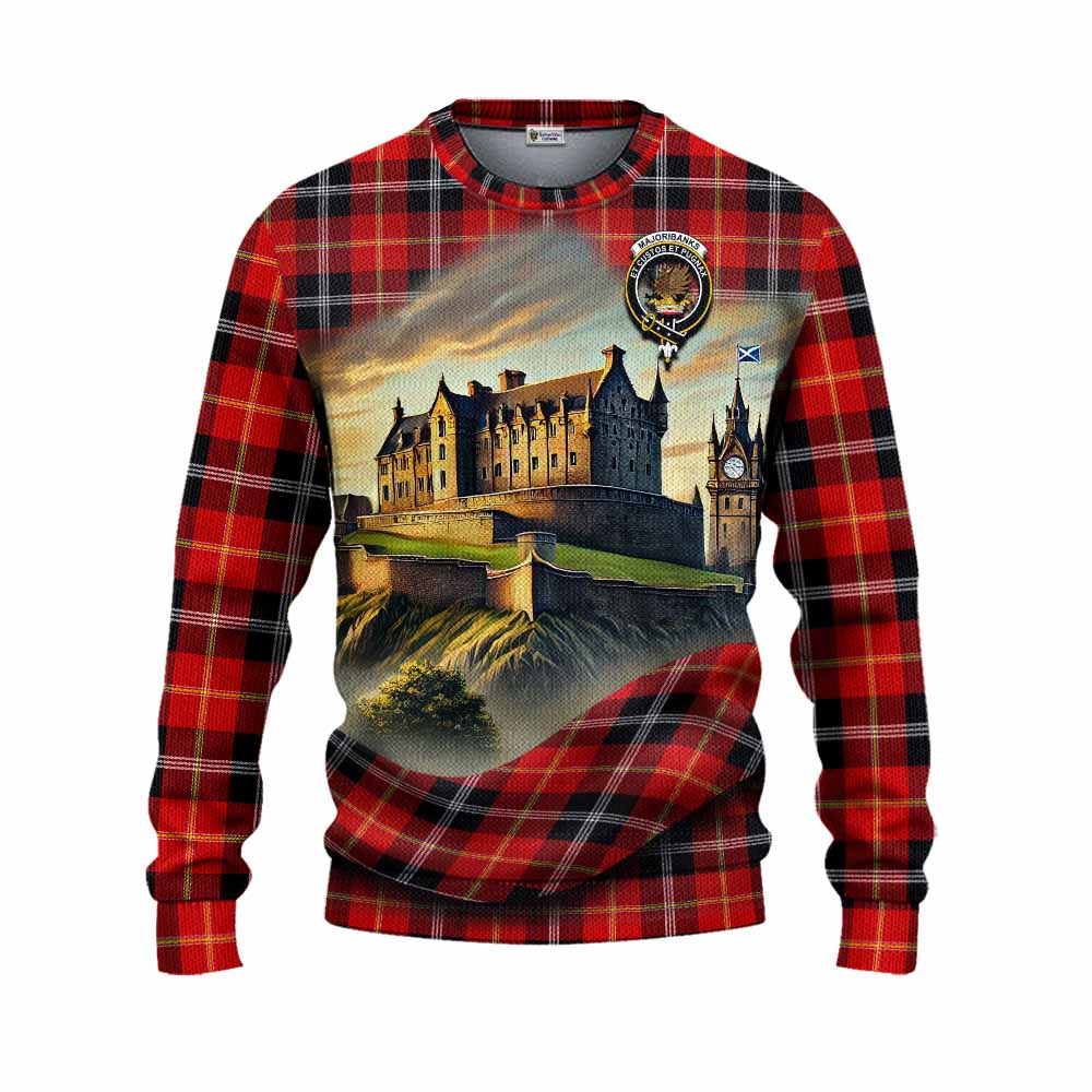 Majoribanks Tartan Family Crest Knitted Sweater with Scottish Ancient Castle Style Unisex - Tartan Vibes Clothing