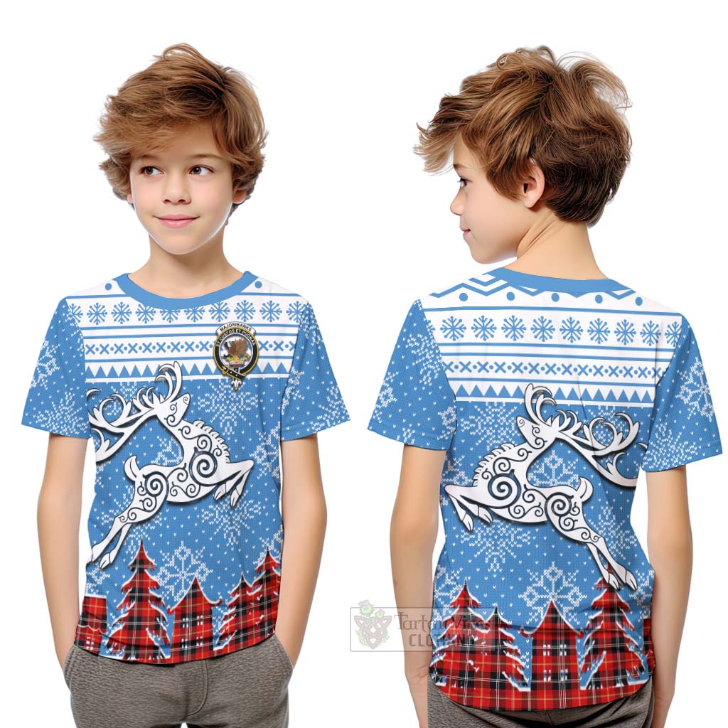 Majoribanks Clan Christmas Kid T-Shirt Celtic Reindeer Style Youth XL Size14 - Tartan Vibes Clothing