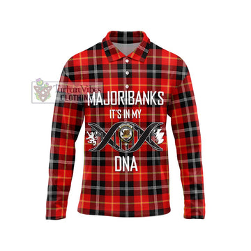Majoribanks Tartan Long Sleeve Polo Shirt with Family Crest DNA In Me Style Unisex - Tartan Vibes Clothing