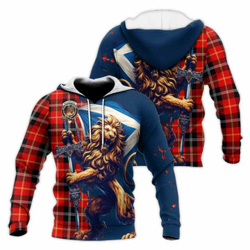 Majoribanks Tartan Family Crest Knitted Hoodie with Scottish Majestic Lion Unisex Knitted Pullover Hoodie - Tartan Vibes Clothing