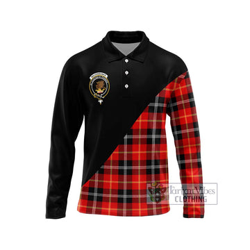 Majoribanks Tartan Long Sleeve Polo Shirt with Family Crest and Military Logo Style Unisex - Tartan Vibes Clothing